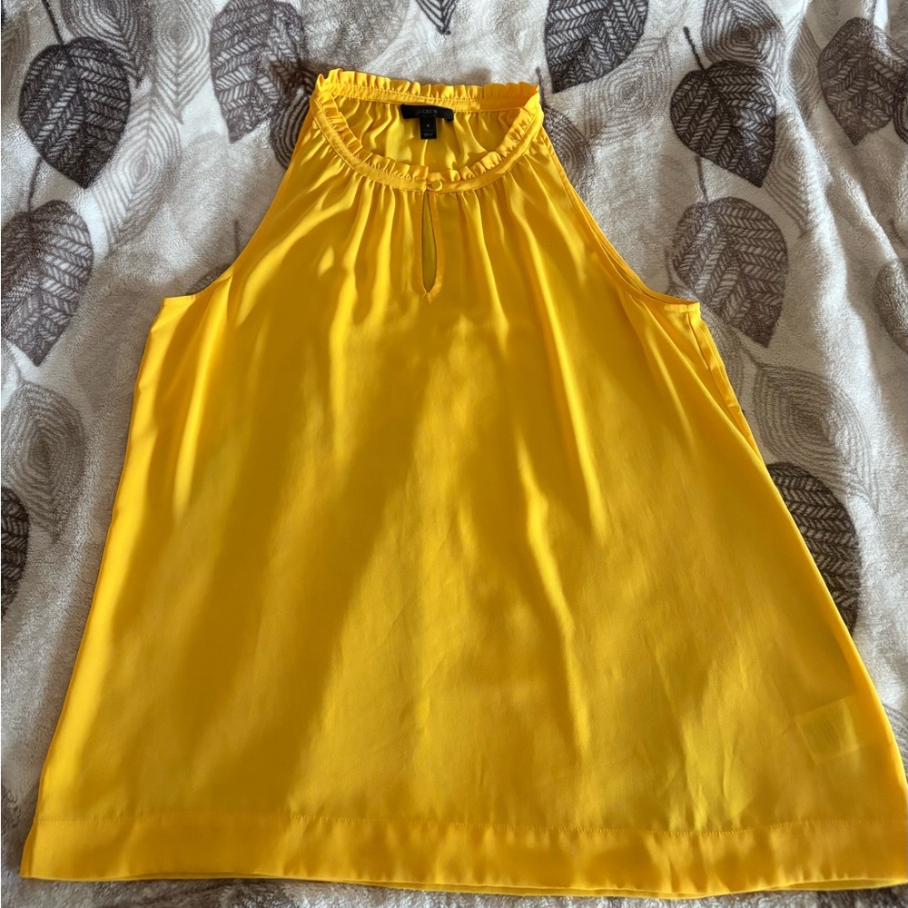 J. Crew sleeveless, golden yellow, high halter neck blouse